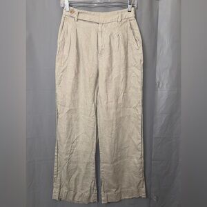 Madewell The Harlow Wide-Leg Pants in 100% Linen Size 0